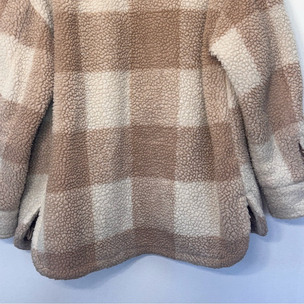 Bernardo Oversized Cold Weather Essential Plaid Teddy Jacket Shacket Sz M - Picture 10 of 10